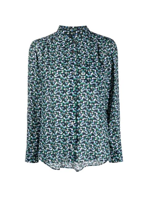 motif-print long-sleeve blouse