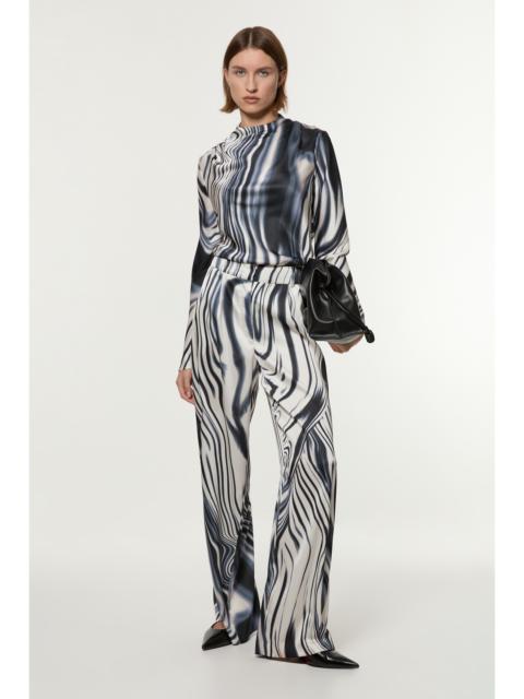 KAREN MILLEN Tall Graduated Stripe Viscose Satin High Waist Trouser