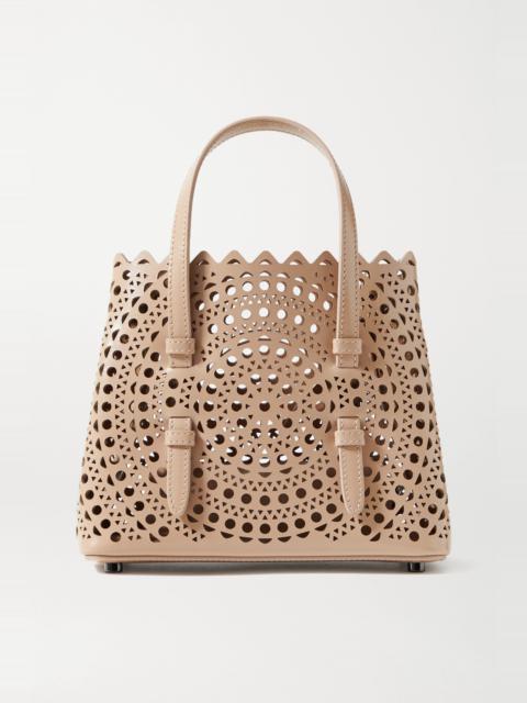 Mina 20 laser-cut leather tote