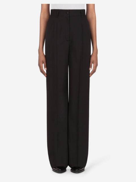 Flared woolen pants