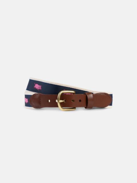 J. PRESS MADE-IN-USA RUNNING PIGS MOTIF BELT