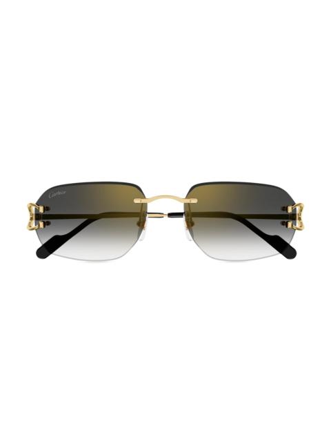Cartier Women's C Decor 58MM 24K-Gold-Plated Metal Rimless Pilot Sunglasses - Gold Grey Gradient
