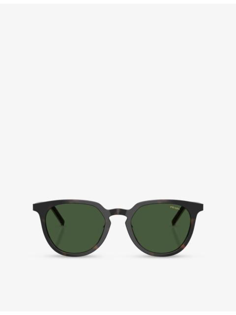 Prada PR D15SD Oval-Frame Acetate Sunglasses