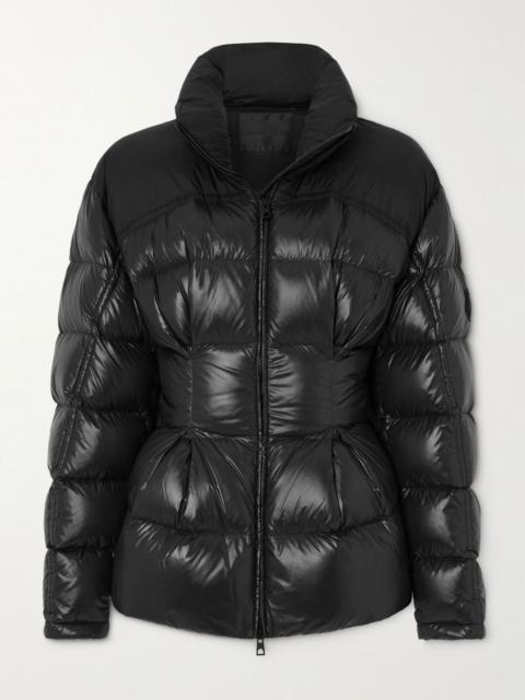 Moncler Appliquéd quilted padded glossed-shell down jacket Black