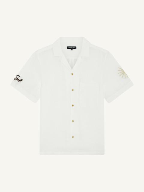 FRESCOBOL CARIOCA ALVES EMBROIDERED LINEN SHIRT