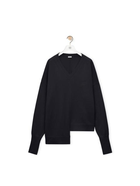 Loewe Asymmetric V-neck sweater in cashmere
