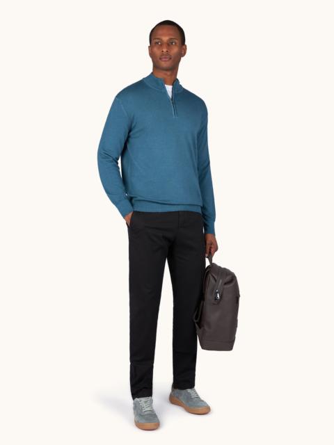 Paul & Shark GARMENT-DYED HALF-ZIP WOOL SWEATER