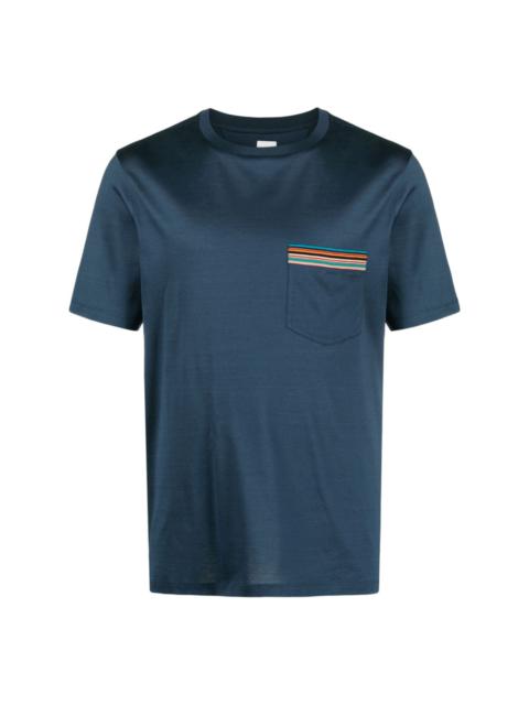 stripe-detailed cotton T-shirt