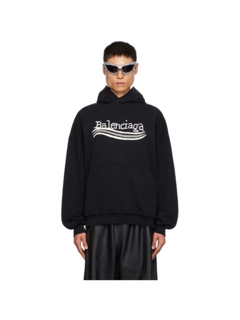 BALENCIAGA Black Printed Hoodie