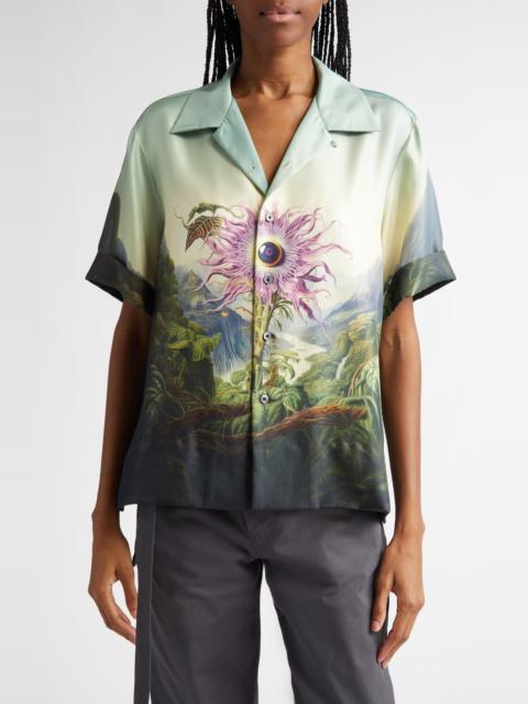 Monse MONSE Sunflower Print Silk Button-Up Shirt in Passionfl. Print at Nordstrom