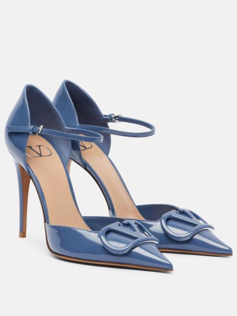 Valentino D'Orsay VLogo patent leather pumps