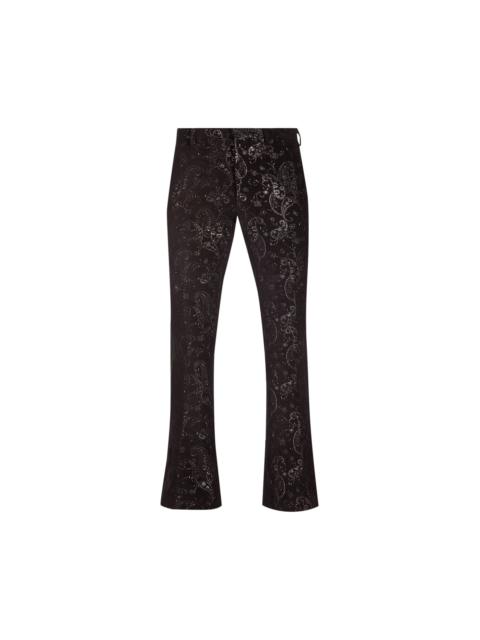 Amiri Paisley Velvet Glitter Flare 'Black'