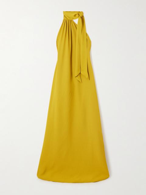 Taller Marmo One-shoulder Scarf-detailed Gathered Crepe-cady Gown