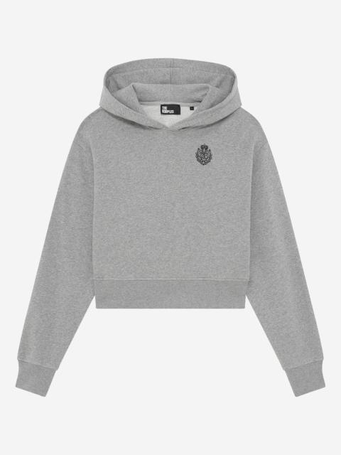 The Kooples GREY SHORT HOODED SWEATSHIRT