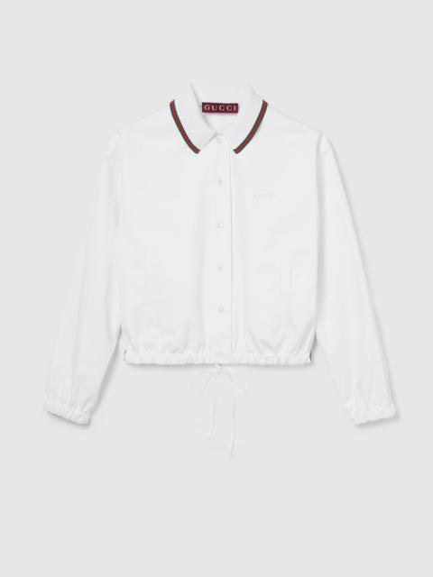 GUCCI Cotton poplin shirt with drawstring