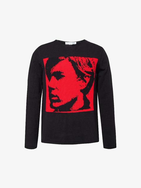 Andy Warhol intarsia-motif knitted jumper
