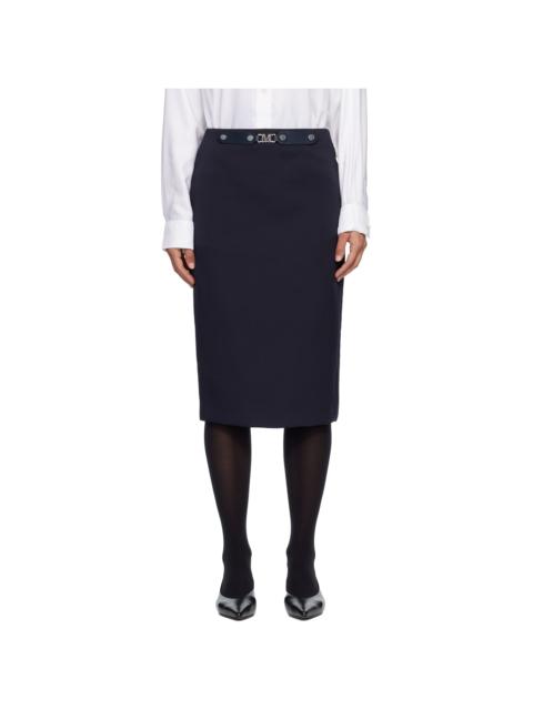 Navy Satrapo Midi Skirt