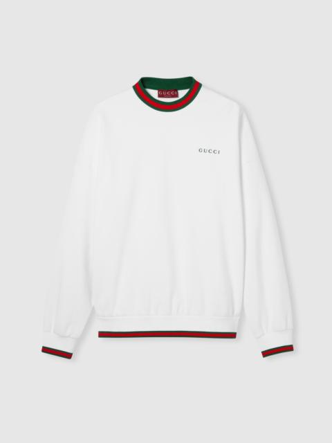 GUCCI Cotton piquet sweatshirt with Web