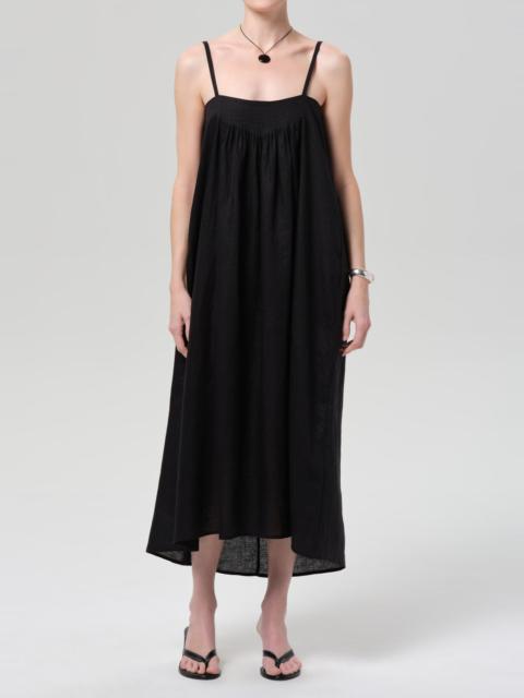 Citizens of Humanity Reva Pintuck Linen Dress In Black