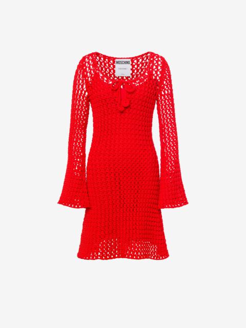 Moschino CROCHET EFFECT COTTON RIBBON DRESS