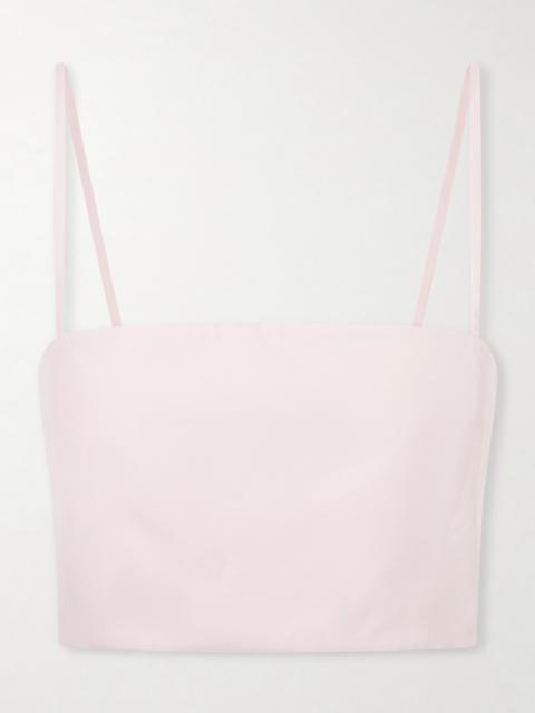 GABRIELA HEARST Nadir Cropped Cotton-poplin Top