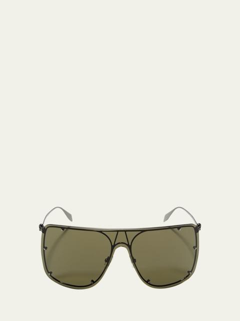 Alexander McQueen Studded Skull Shield Sunglasses