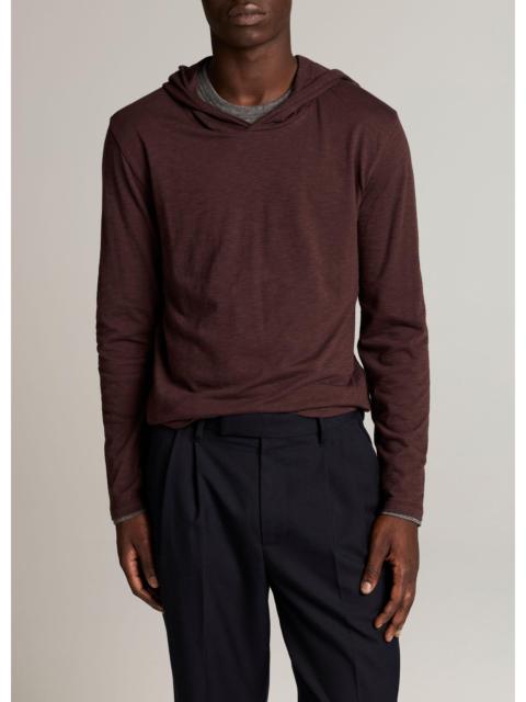 Vince Slub Pima Cotton Double-Layer Hoodie