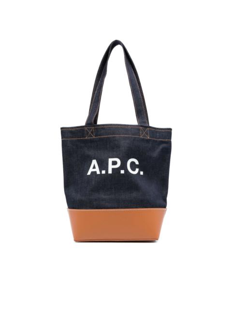 A.P.C. logo-detail denim tote bag