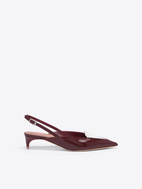 MALONE SOULIERS Laurie 40 Red & White Brushed Leather Slingbacks