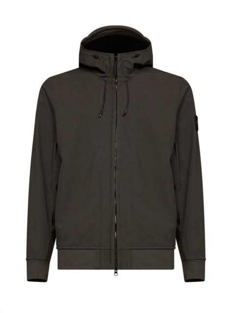 Stone Island Coal grey Soft Shell-R hooded jacket