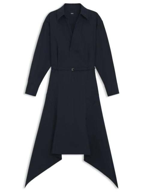 BOSS COTTON-POPLIN SHIRT DRESS WITH BELT