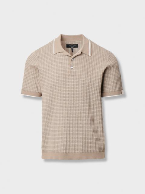 rag & bone Harvey Rib-Knit Polo Shirt