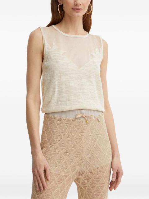 PINKO semi sheer-panel vest