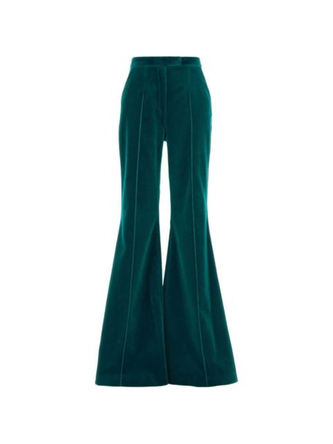 COSTARELLOS velvet-finish flared trousers