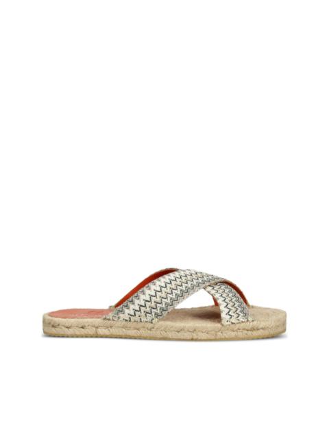 Missoni cross-strap woven slides