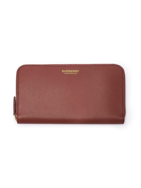 Burberry Large Logo Leather Zip Wallet