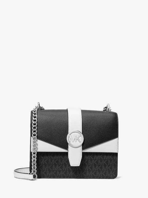 MICHAEL KORS Greenwich Small Color-Block Signature Logo Crossbody Bag