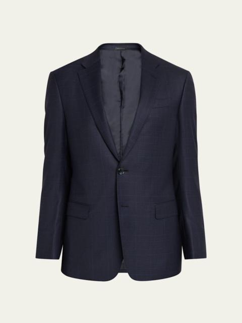 GIORGIO ARMANI Men's Soft Prince of Wales Single-Breasted Sport Coat