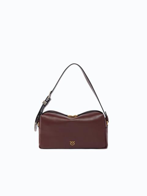 PINKO MEDIUM CROSSBODY BOSTON BAG IN NEW BIKER LEATHER