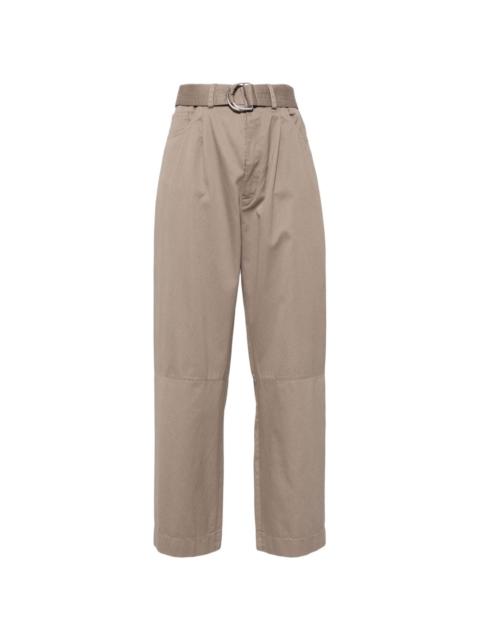 high-waisted cotton trousers