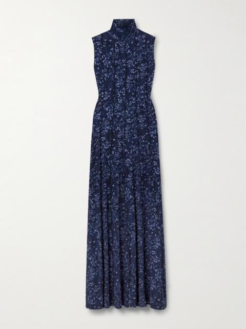 Proenza Schouler Valentina Printed Stretch-jersey Turtleneck Maxi Dress