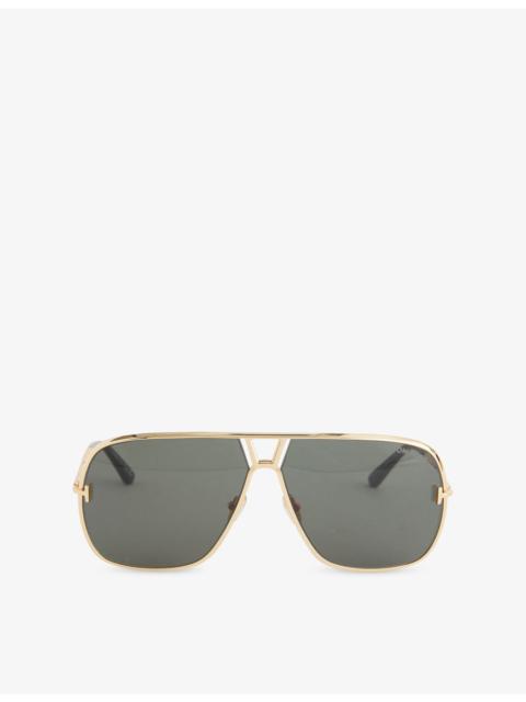 TOM FORD TF1204 Stavros Pilot-Frame Metal Sunglasses