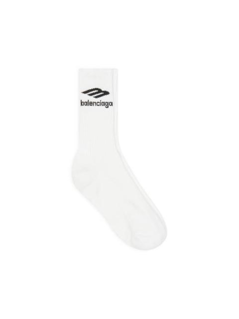 BALENCIAGA Men's 3b Sports Icon Tennis Socks in White