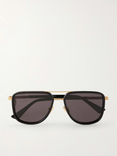 Bottega Veneta Aviator-Style Acetate and Gold-Tone Sunglasses