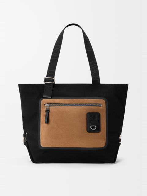 Loewe Flex zipped tote in canvas and suede