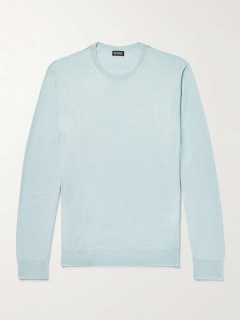 ZEGNA Mulberry Silk, Cashmere and Linen-Blend Sweater