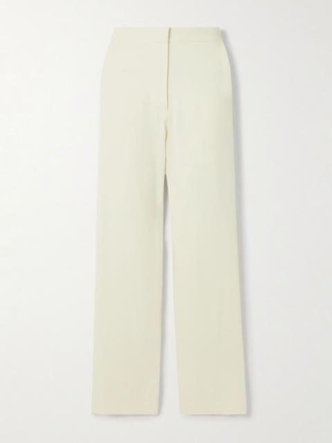 ABADIA Crepe straight-leg pants White