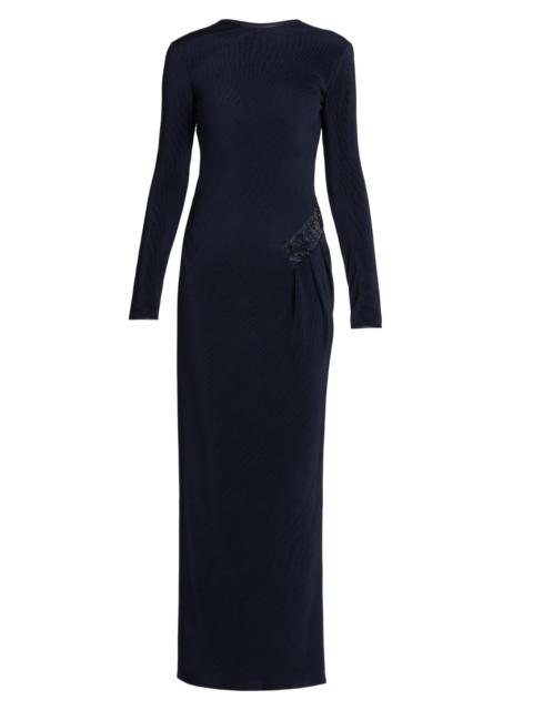 GIORGIO ARMANI Women's Embellished Hip Jersey Gown - Navy