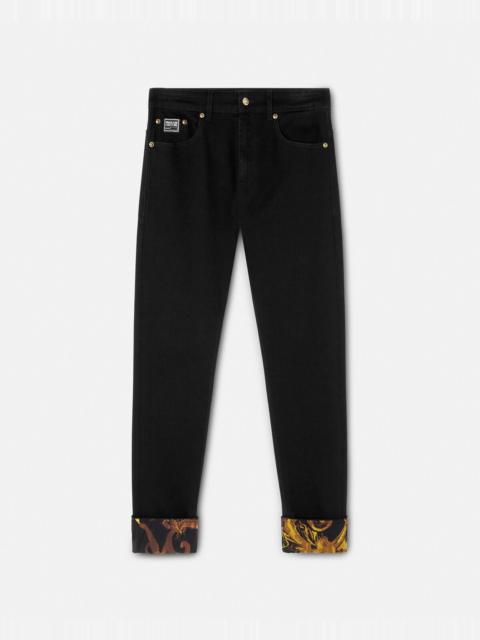 VERSACE JEANS COUTURE Watercolour Couture Narrow-Fit Jeans