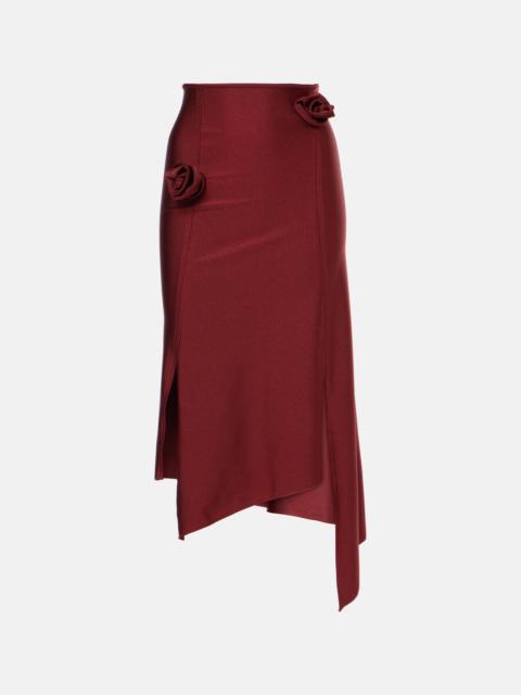 COPERNI Floral-appliqué asymmetric midi skirt